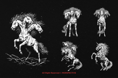 10 Bundle Dark Art Death Horse Animal Mount Ghost Horror Product Image 3
