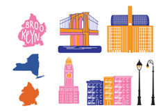 New York clipart Brooklyn Set SPrintable Design PNG, SVG Product Image 2
