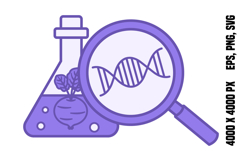 Purple Plant DNA Lab Research Icon Product Image 1
