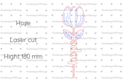 Tulip flowers with Hope sign svg, Laser engraving Product Image 2