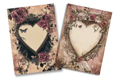 Gothic Heart Junk Journal Pages Product Image 2