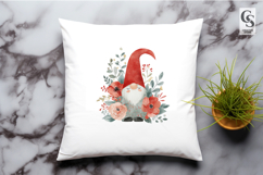 Watercolor Red Floral Gnome Clipart Sublimation PNG Product Image 3