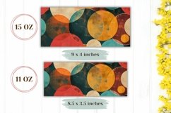 Retro Mug Wrap Design, Circles Mug Sublimation Design Product Image 2