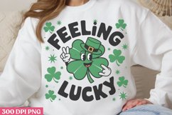 Feeling Lucky PNG, Groovy ST Patricks Sublimation PNG Product Image 2