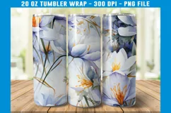 Crocuses Flower Tumbler Wrap | Flower Tumbler Sublimation Product Image 2