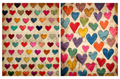 Valentines, Hearts, Grunge, Mixed Media, Paper, Junk Journal Product Image 2