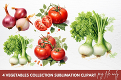 Cute Vegetables Sublimation Clipart Product Image 1