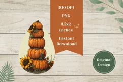 Pumpkins Teardrop Earrings PNG, Sunflowers Sublimation Product Image 2