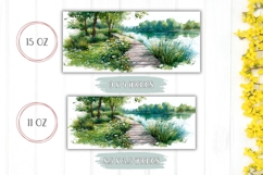 Watercolor Lake Mug Template, Nature Mug Sublimation Product Image 2