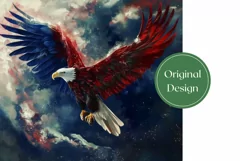 Patriotic Tumbler Wrap, Bald Eagle Tumbler Sublimation PNG Product Image 2
