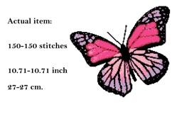Cross stitch butterfly pattern, pink aesthetic embroidery Product Image 2