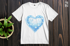 Blue Crystal Ice Heart Clipart Sublimation PNG Product Image 2