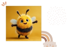 Cartoon Bee Pillow PNG, Funny Bee Pillowcase Sublimation Product Image 2