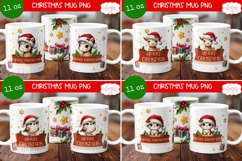 Cute Christmas animal mug wraps PNG for sublimation Product Image 3