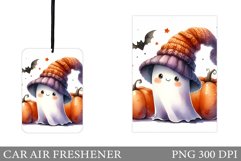 Cute Ghost Car Air Freshener. Cute Ghost Sublimation Product Image 1