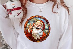 Stained Glass Painting Of Santa Clipart Sublimation Product Image 2