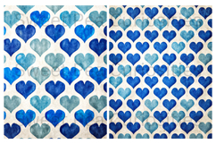 Valentine, Blue, Hearts, Papers, Junk Journal Product Image 2