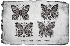 Tribal Butterfly Silhouette Vector Product Image 6