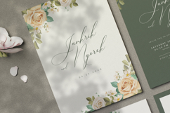 wedding card invitation with creamy color roses flower Product Image 2