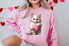 Valentine Cat Peeking Around Clipart Product Image 2