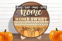 Home Sweet Home Door Sign SVG | Farmhouse Round Sign Product Image 2