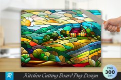 Nature Stained Glass Cutting Board Sublimation Design Product Image 1