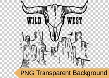 Arizona desert svg cut file, Wild west design cow skull svg Product Image 2