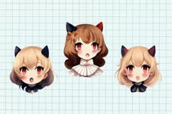 Kawaii clipart, Chibi clipart, 27 PNG Digital download Product Image 3