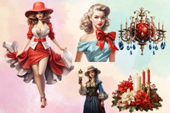 Christmas Elegance Clipart Bundle, Christmas PNg Product Image 3