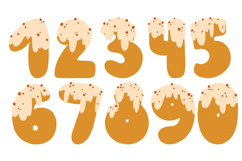 Sweet Drip Numbers Hand-Drawn Icing Alphabet Set 09 Product Image 1