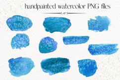 Frozen effect watercolor brush strokes, Blue strokes Product Image 2