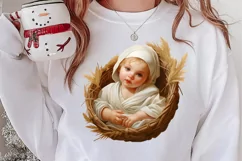 Christmas Baby Jesus Watercolor Clipart, Christmas Baby Jesu Product Image 2