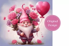 Valentines Tumbler Sublimation, Love Gnome Tumbler Design Product Image 2