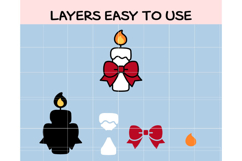 Christmas Candle with Bow SVG | Holiday Candle Clipart Product Image 2