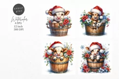 Christmas cow, JPG, Junk journal, Digital paper Product Image 1