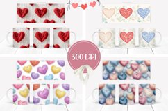 Knitted Love Hearts Mug Wraps, Love Mug Sublimation Designs Product Image 2