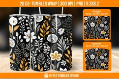 Flowers Tumbler Wrap Designs, Sublimation Wrap Product Image 1