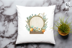 Rustic Floral Frames with Greenery Clipart Sublimation PNG Product Image 3