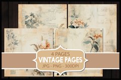 4 Vintage Floral Digital Papers I Junk Journal Pages Product Image 1