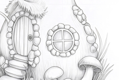 Gnome house coloring page for adults. Adult coloring page Product Image 3