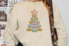 Pastel Bow Christmas Tree Sublimation, Christmas Png Product Image 4