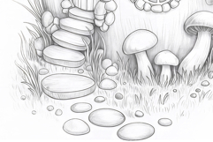 Gnome house coloring page for adults. Adult coloring page Product Image 4