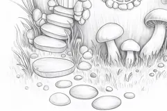 Gnome house coloring page for adults. Adult coloring page Product Image 4