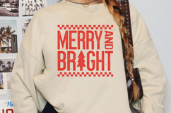 Merry and Bright Christmas Quote Sublimation, Christmas Png Product Image 4