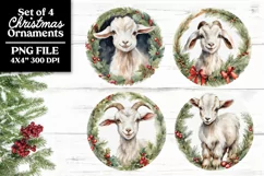 Christmas Baby Goat PNG Clipart for Sticker Coaster Ornament Product Image 1