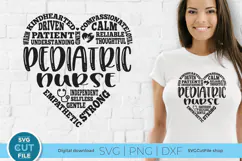 PEDS Nurse svg with heart - a pediatric nurse svg for crafts Product Image 1