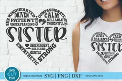 Sister svg, a sister svg heart design for sister's day Product Image 1