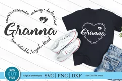 Granna svg - Granna heart - a grandma svg for crafters Product Image 1