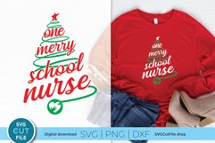 Christmas School Nurse svg, a Nurse Christmas svg for crafts Product Image 1