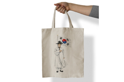 Elderly Korean Scholar Official Hanbok Taegeukgi Flag PNG Product Image 7